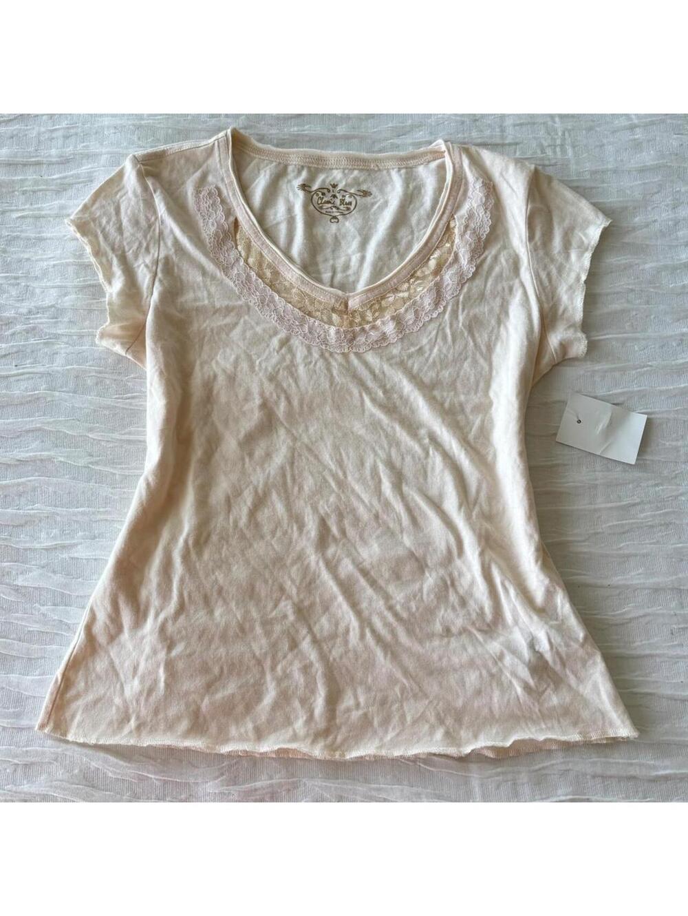 Women's Pink and Cream Tshirt